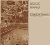 874338 Collage van 2 foto's betreffende het kinderzwemfeest in het zwembad OZEBI (Biltstraat 4) te Utrecht.